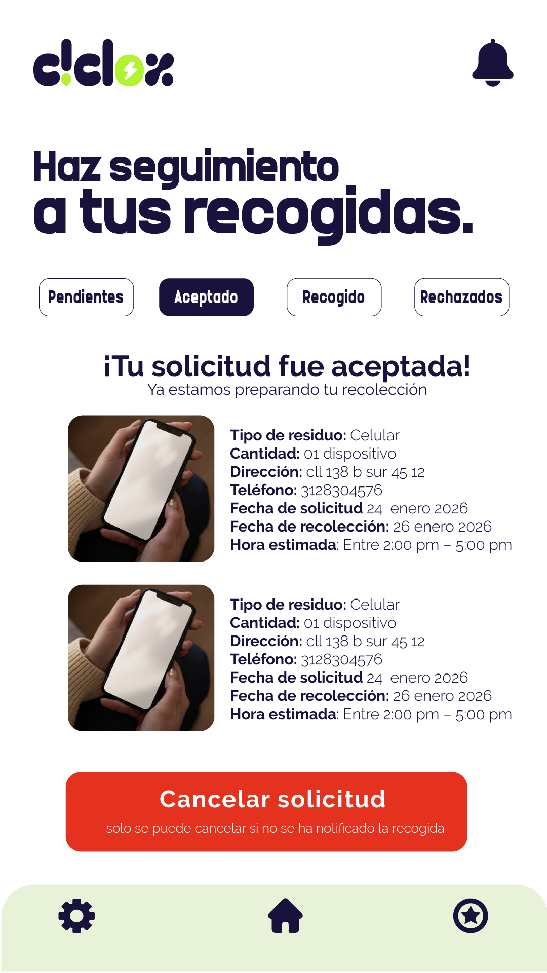 solicitud aceptada